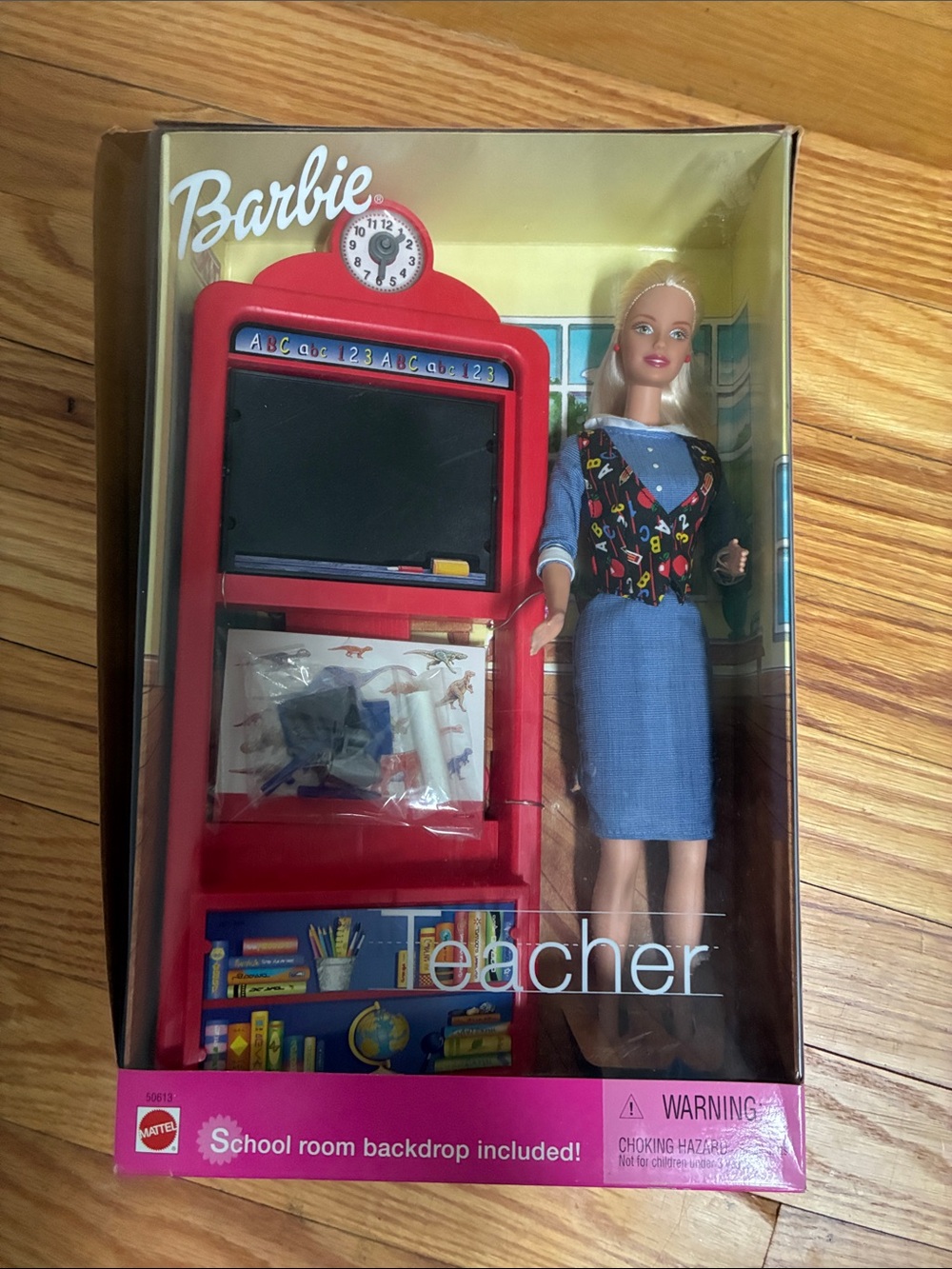 Mattel Barbie Teacher Doll with Red Easel and Blue Outfit
